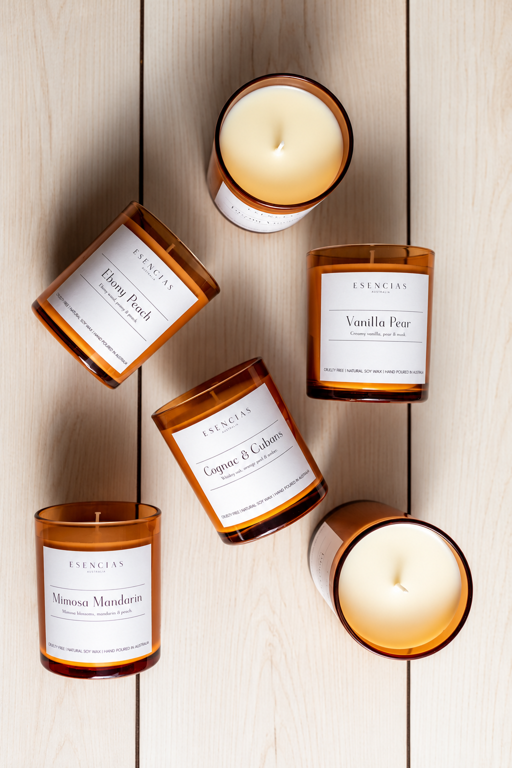 Esencias Candle Club subscription with hand-poured Signature soy candles
