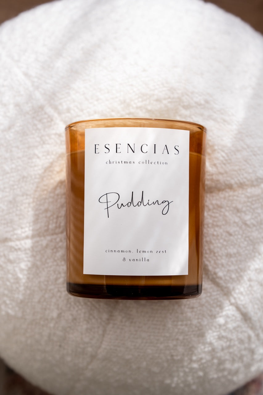 Christmas Range Pudding styled with white textured background