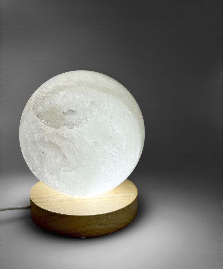 Selenite sphere lamp for cleansing and purifying your space. 