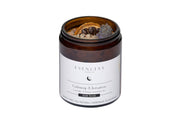 Calming and Intuition soak scrub in a clear product-focused image showcasing its texture and packaging.