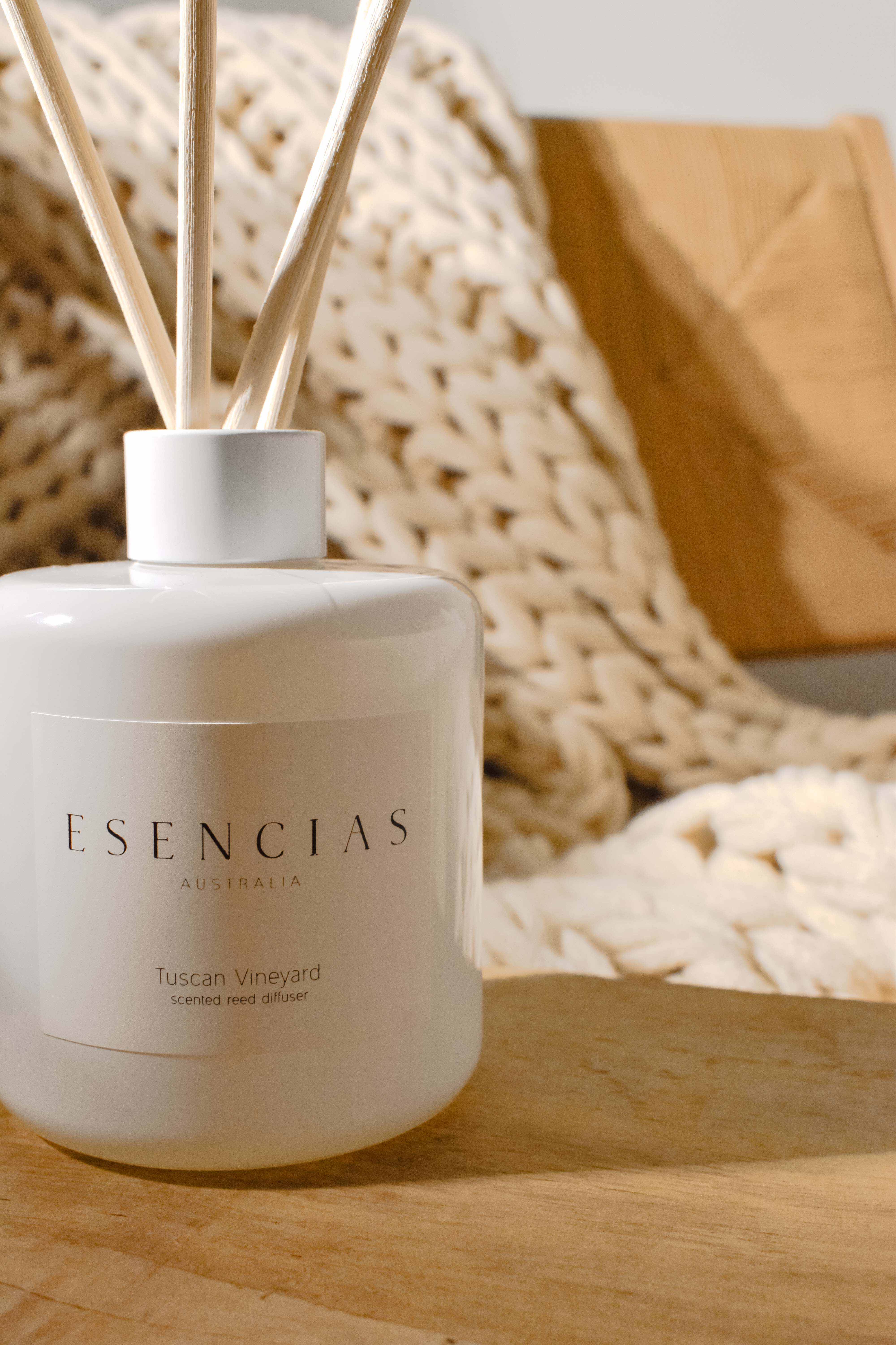 Tuscan Vineyard reed diffuser from the Coastal Collection displayed in a product-focused image, highlighting its sleek design and coastal-inspired elegance.