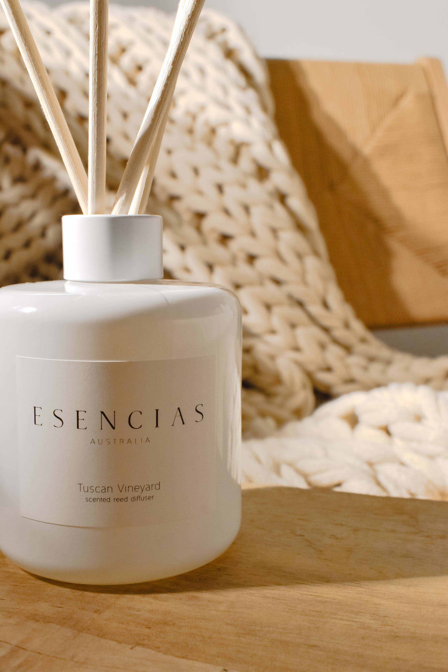 Tuscan Vineyard reed diffuser from the Coastal Collection displayed in a product-focused image, highlighting its sleek design and coastal-inspired elegance.